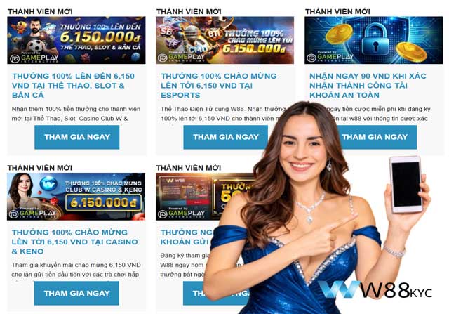 Hướng Dẫn Đăng Ký W88 An Toàn - Nhận Ngay 90K Miễn Phí Cực Đã 2026 3 Danh sách ưu đãi khủng dành cho thành viên mới đăng ký W88 KYC